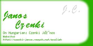 janos czenki business card